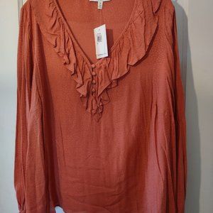 2X Fourteeth Place Salmon Blouse